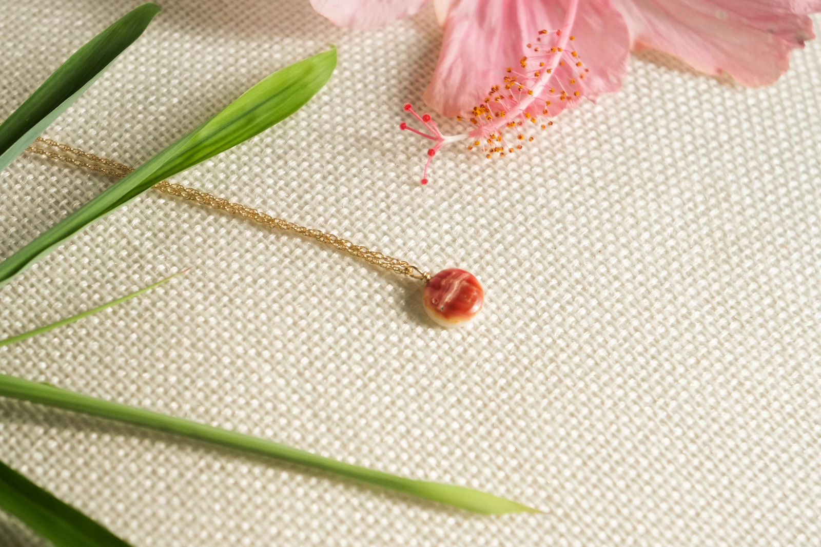 Dainty Spondy Bead Necklace